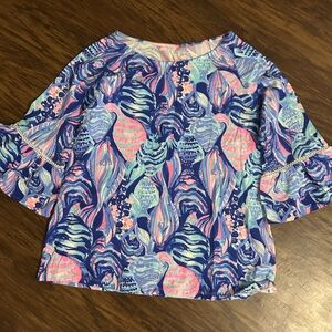 Lilly Pulitzer Twilight Blue Scale Up Laddie Top